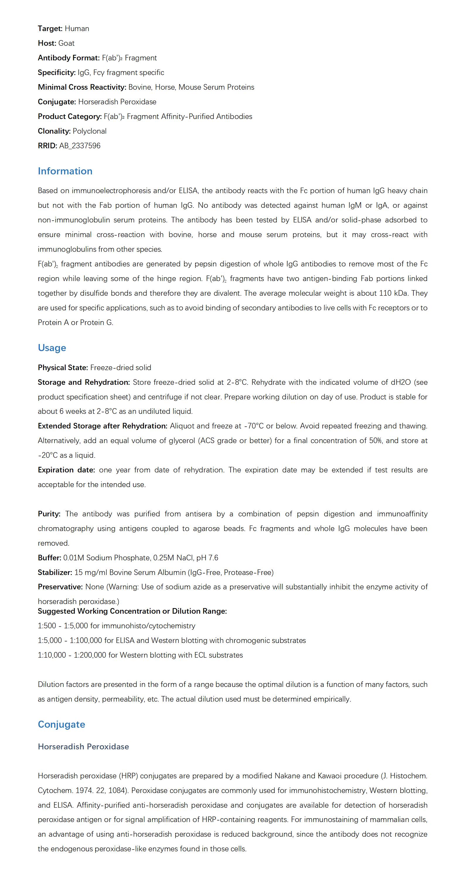 Jackson_Peroxidaseconjugated AffiniPure F(ab‘)2 Fragment Goat Anti