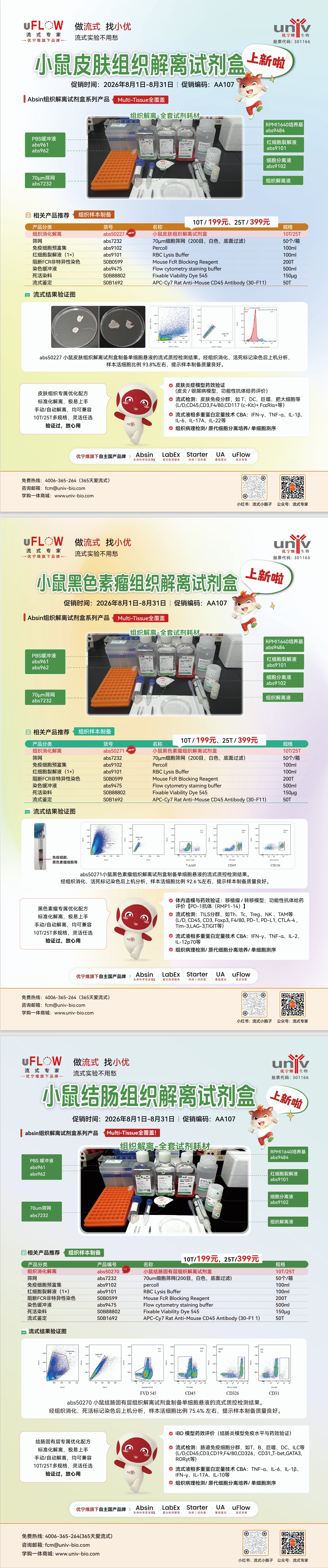 Absin 组织解离试剂盒上新促销 | 三款小鼠专属试剂盒 特惠来袭